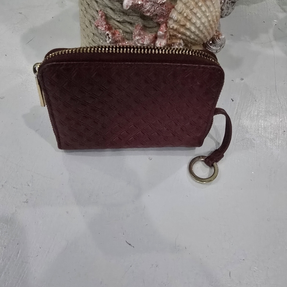 Tory Burch Marion Embossed Zip Coin Case ( garnet) - Picture 3 of 3